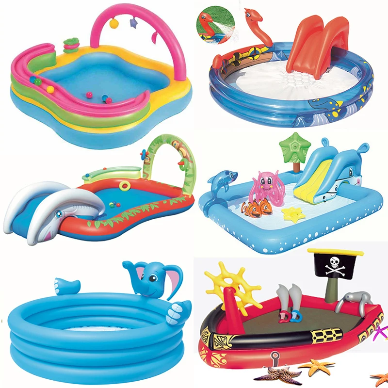 Kids Inflatable Swimming Pool Cartoon Baby Swimming Pool Large Paddling for Children Outdoor Above Ground