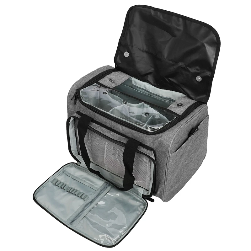 

Knitting Bag Yarn Storage Organizer Tote Bag with Cover and Inner Divider for Projects Circular and Straight Knitting Needles Cr