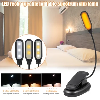 

5 LEDs Book Light Easy Clips On Eye-Care Reading Lights for Reading Travel CLH@8