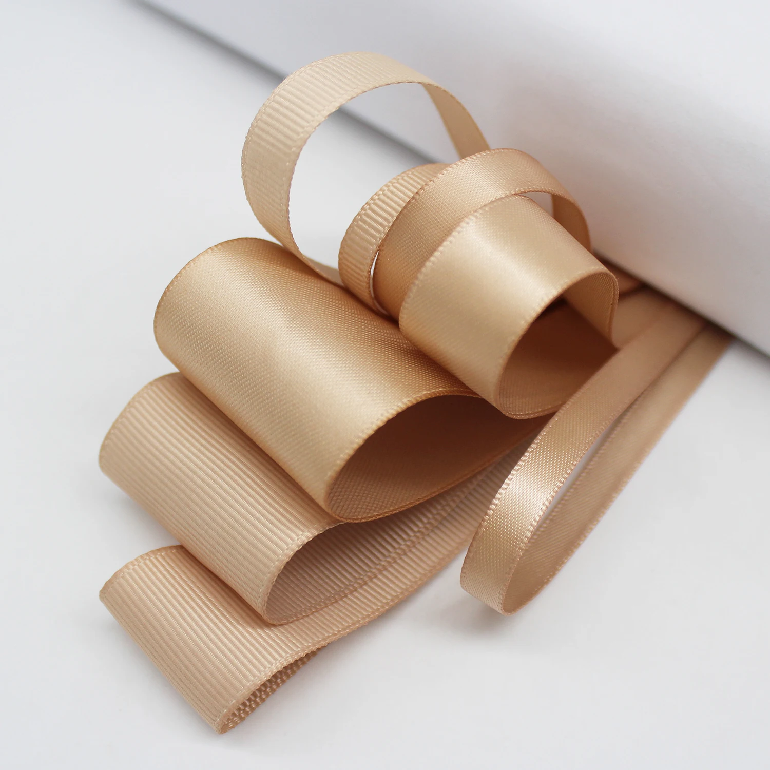 5 Meter/Lot Tan Solid Color Grosgrain Ribbon Polyester Fabric Silk Satin Ribbon For DIY Gift Accessories 1/4" 3/8" 5/8" 1" 1.5"