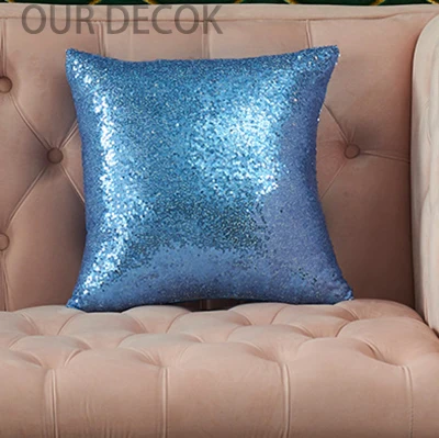 Luxurious Mermaid Glitter Sequin Cushion Cover - 40x40cm Decorative Throw Pillowcase