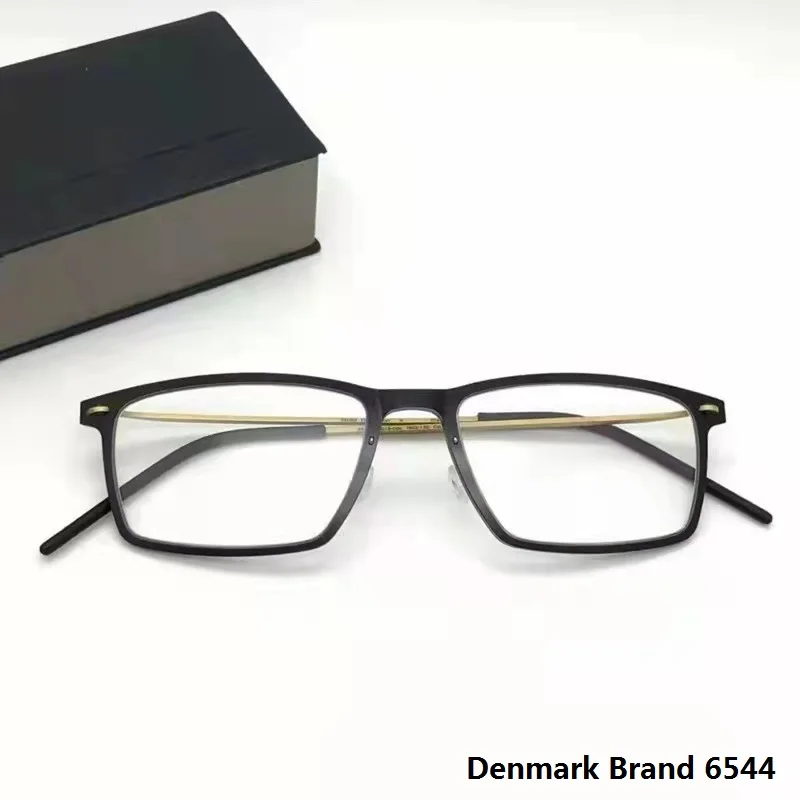 

Denmark Brand Glasses Frame Men 6544 Business Eyewear Pure Titanium Myopia Presbyopia Eyeglasses Reading Prescription Lenses