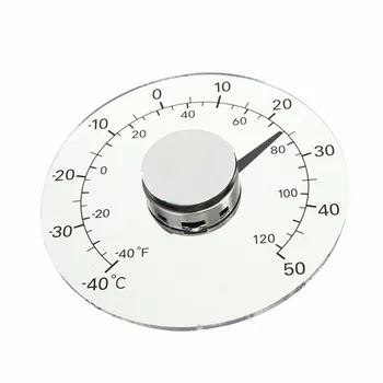 

Outdoors Household Centigrade Analog Thermometer Transparent Temperature Monitoring Meter Glass Sticking Paste Glass