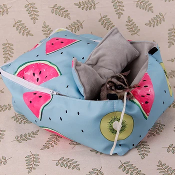 

Four Seasons Young Rat Warm Cotton Nest Watermelon Print Hammock Guinea Pig Rabbit Hammock Cage Accessories