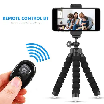 

Portable Mini Flexible Sponge Octopus Tripod Stand with Bluetooth Remote Shutter for Smartphone Camera Mobile Phone Accessories