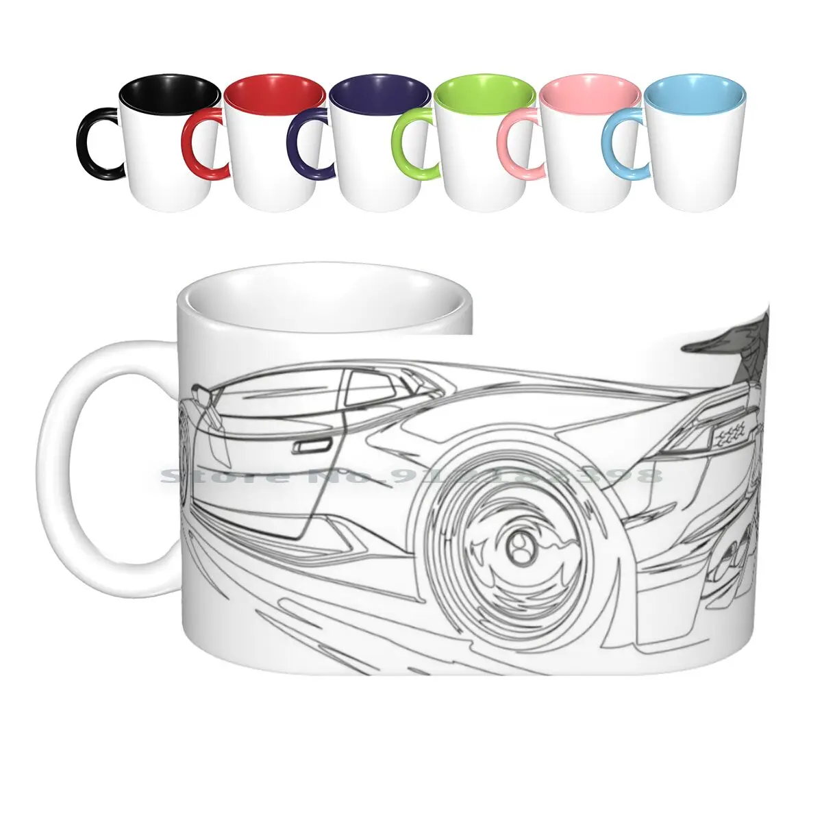 Flying Bull Tazze In Ceramica Tazze Da Caffè Tazza Da Tè Al Latte Storia Legend Classic Miura Work Rays Bbs Race Car Racecar Green Gold Candy