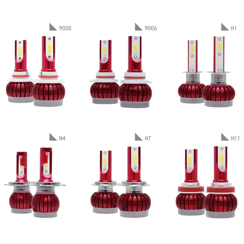 

1 Pair LED Bulb 6000LM Headlight H7 H4 Hi/Lo Beam Auto Led Head light 3000-8000K