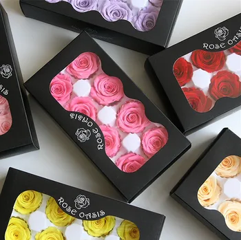 

4-5CM/8pcs,Grade A Preserved Erernal rose flowers head,Beauty And The Beast Forever Rose gift box for Wedding home Decoration
