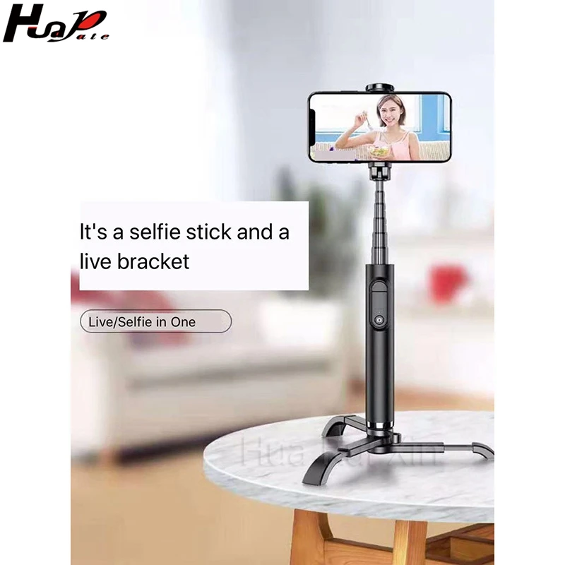 

Telescopic portable with Bluetooth aluminum self-timer tripod is more robust for iPhone XS 7plus for Redmi 5 Plus Mi 8 Mi 9 Huaw
