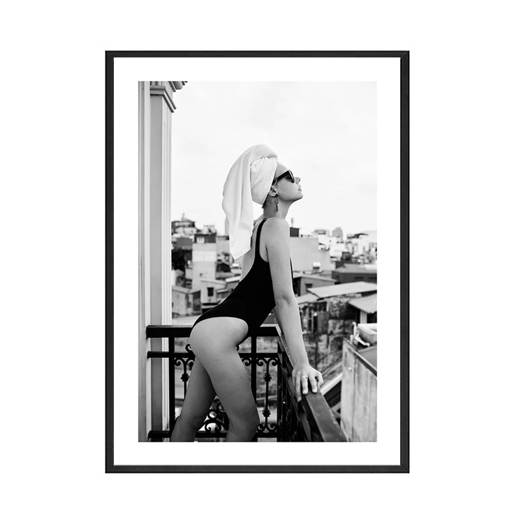 Modern-Fashion-Girl-Picture-Home-Decor-Nordic-Pink-Flower-Style-Wall-Art-Black-White-Posters-and (6)