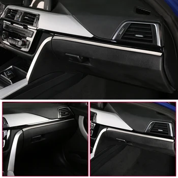 

LHD car interior co-pilot decoration bright strip glove box decorative cover stainless steel style sticker for BMW 3 Series F30