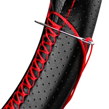 

Genuine Leather Car Steering Wheel Cover Universal For TOYOTA RAV4 C-HR COROLLA Yaris CROWN REIZ PRIUS COROLLA VIOS LAND