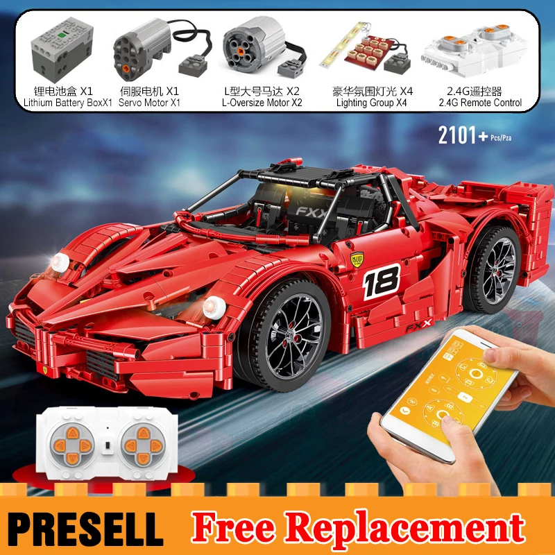 

2101Pcs RC Ferraried F1 Racing Car Set compatible Legoed 8653 Technic Electric Power Motor Playmobil Building Bricks Toys