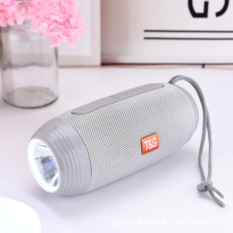 TG 602 gray Портативный беспроводной bluetooth динамик с фонариком FM радио AUX Открытый водонепроницаемый двойной трубы TF карты сабвуфер, адаптер-звукосниматель - Цвет: TG 602 gray
