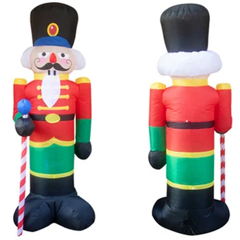 

2.4M Nutcracker Christmas Inflatable LED Light Up Decor Outdoor Holiday Decoration Christmas Inflatable Doll 2020 NEW