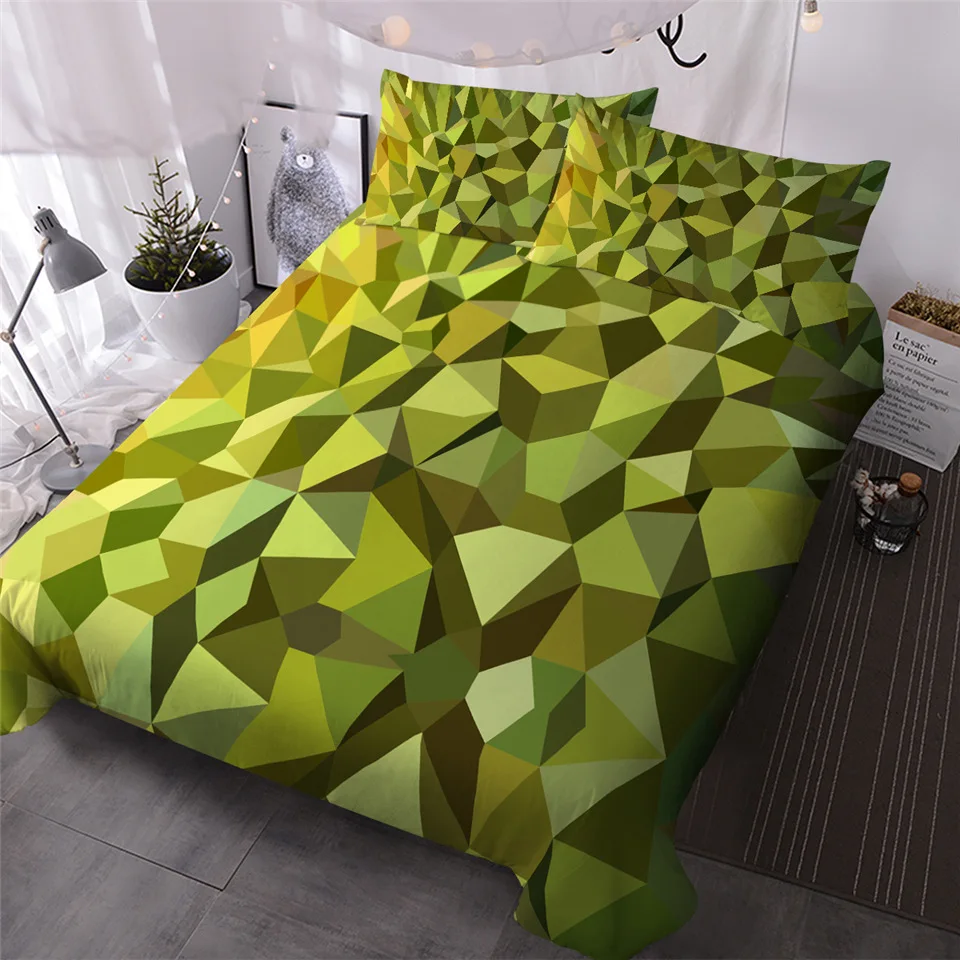 7 BlessLiving Colorful Bedding Set Geometric Comforter Cover Watercolor Galaxy Luxury Bed Set Waves Camouflage Home Textiles 3PCS - Цвет: 7