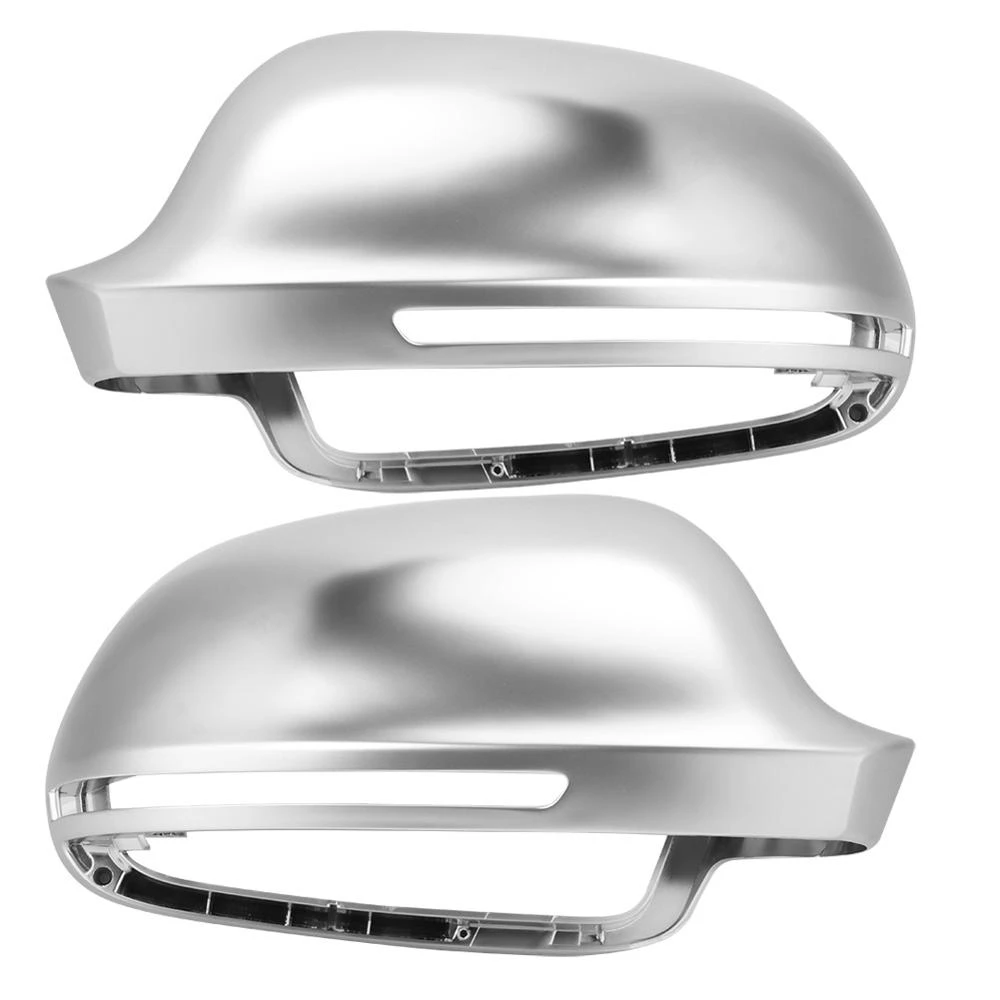 Pair Matte Chrome Rearview Mirror Shell Cover Protection Cap Fit for Audi B9 A4 A5 S4 