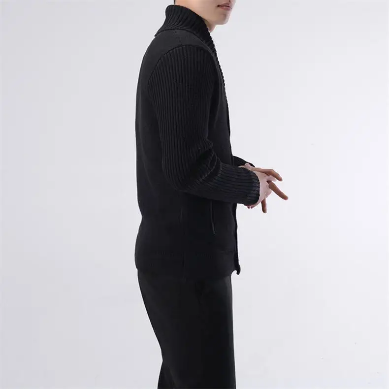 2019 Autumn New Wool Men Sweater Cardigans Winter Business Male Sweater Jacket Coat Men Shawl-Collar Raglan Sleeves Brand MuLS 08