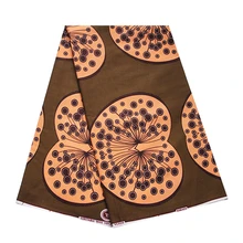 Коричневая африканская набивная настоящая восковая ткань для женщин вечернее платье Дизайн Шитье батик ткань голландская настоящая восковая ткань