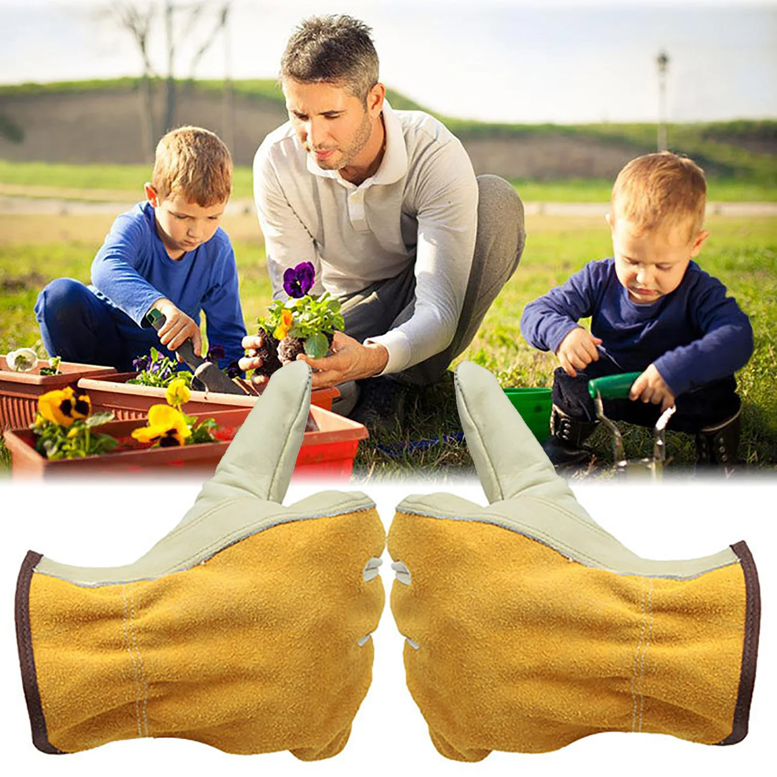 Gardening Gloves Stab-resistant Leather Work Gloves Waterproof Ultra-thin Reinforced Rigging Durable And Flexible