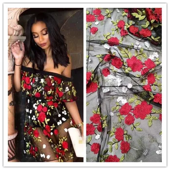 

JIANXI.C-123611 african tulle mesh lace fabric nice looking Embroidered french lace with flower