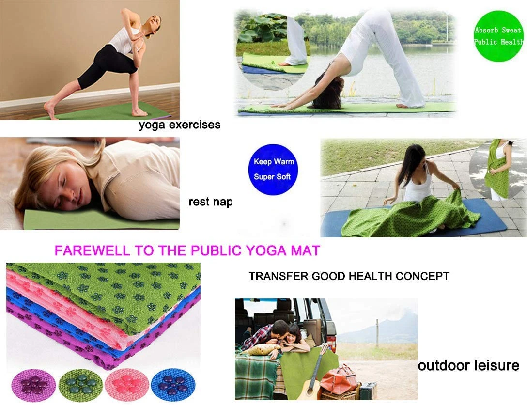 183x61 см нескользящий коврик для йоги, Мягкий впитывающий пот чехол, полотенце, одеяло для фитнеса, упражнений, пилатеса, тренировок