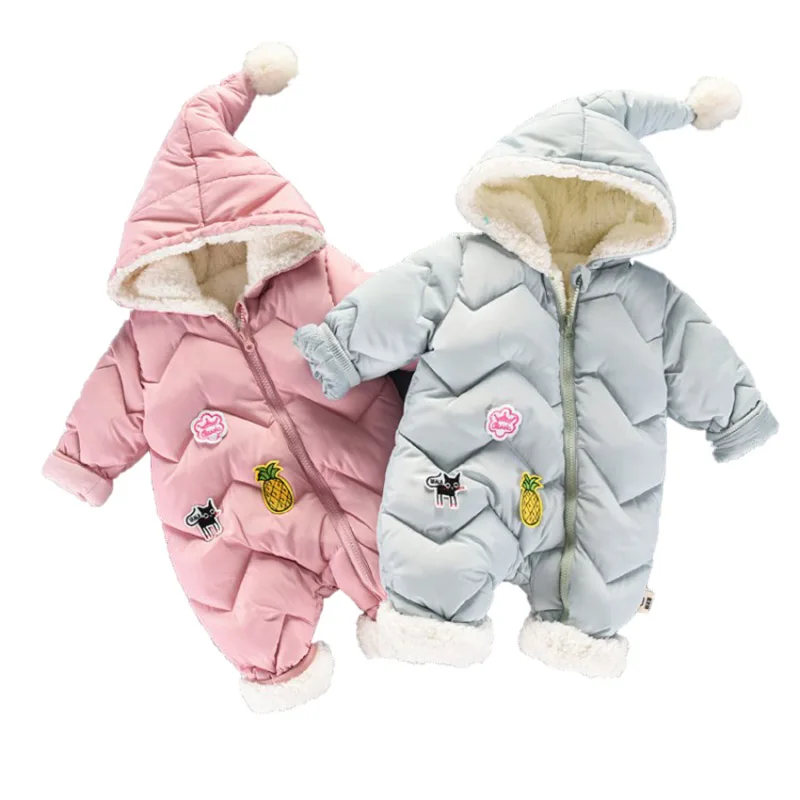 

Newborn Baby Romper Infant Costume Warm Fleece Clothing Overalls For Kids Baby Winter Girls Boys Clothes Velvet Coat 0-3 T