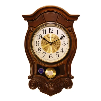 

Weilingdun Hourly Chime Wooden Owl-Shape Wall Clock with Pendulum European Retro Living-Room Mute Quartz Dial 200mm Wood+MFD