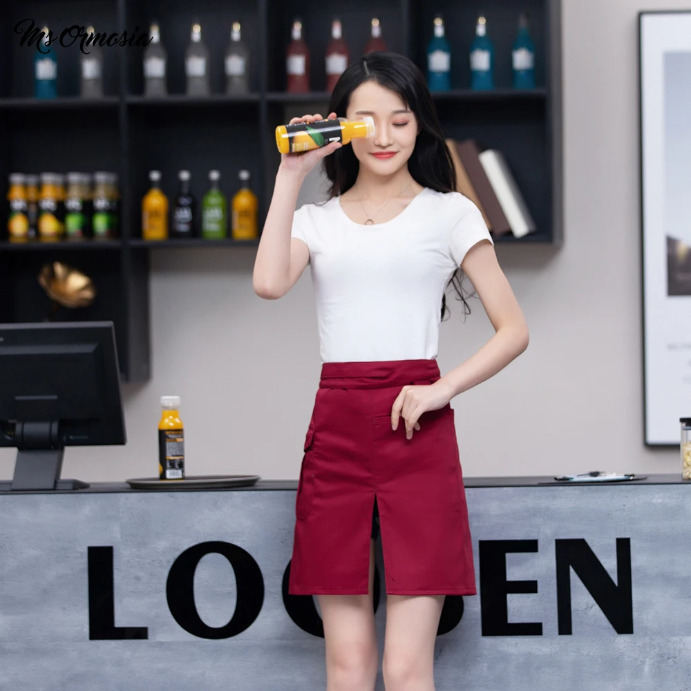 

wholesale Cotton canvas work clothes apron unisex kitchen cooking apron barbecue haircut work apron waiter cafe restaurant apron