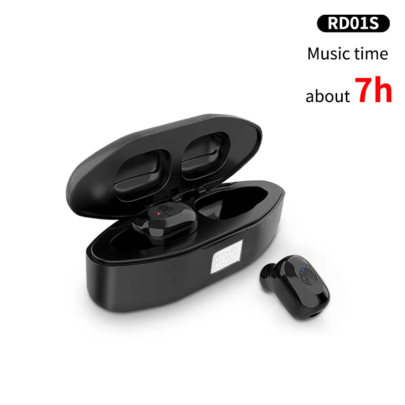 BK-RD01S FBYEG TWS Bluetooth наушники спортивные беспроводные наушники стерео наушники Мини водонепроницаемый микрофон с зарядным устройством Bluetooth V5.0 блютуз наушники наушники проводные - Цвет: BK-RD01S