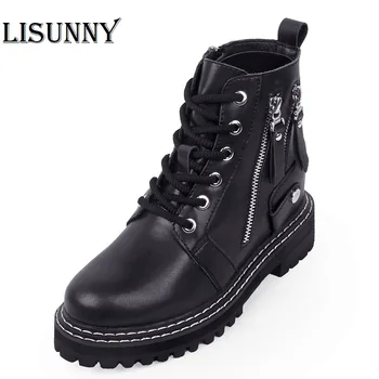 

2020 Short martins Boots Women's Autumn And Winter New British Style Wild Thick Women's Shoes Zipper Martins Boots Women