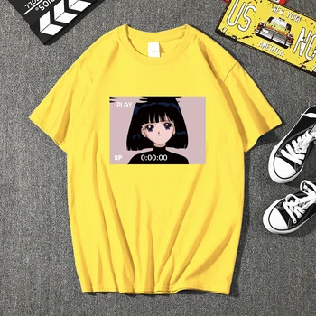 

Hip hop Retro Japanese Anime Vaporwave Men's T-Shirt Unisex Sad Girl Sailor Saturn Moon Tshirt Harajuku Streetwear T Shirt Mens