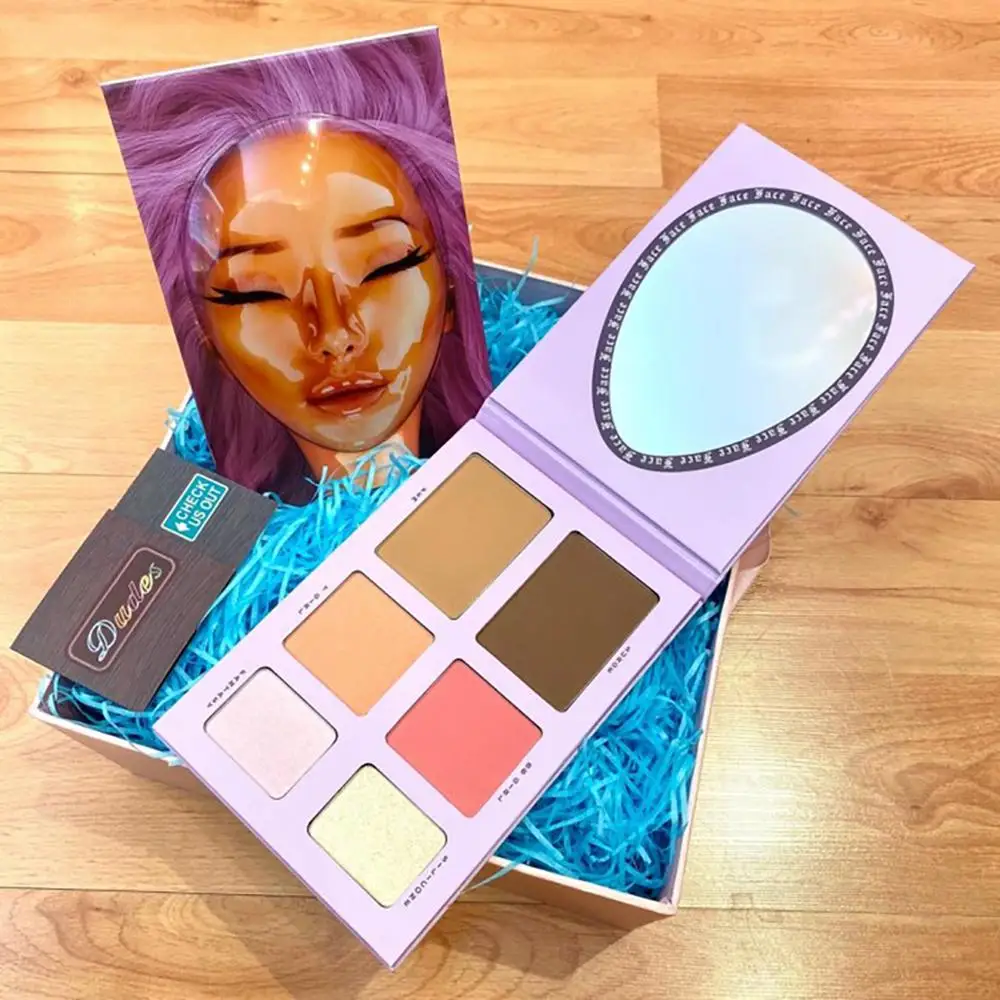 

New multi-use dragun beauty face palette 6 Color matte Shimmer Eyeshadow Palette two vibrant blushes and two iconic highlighters