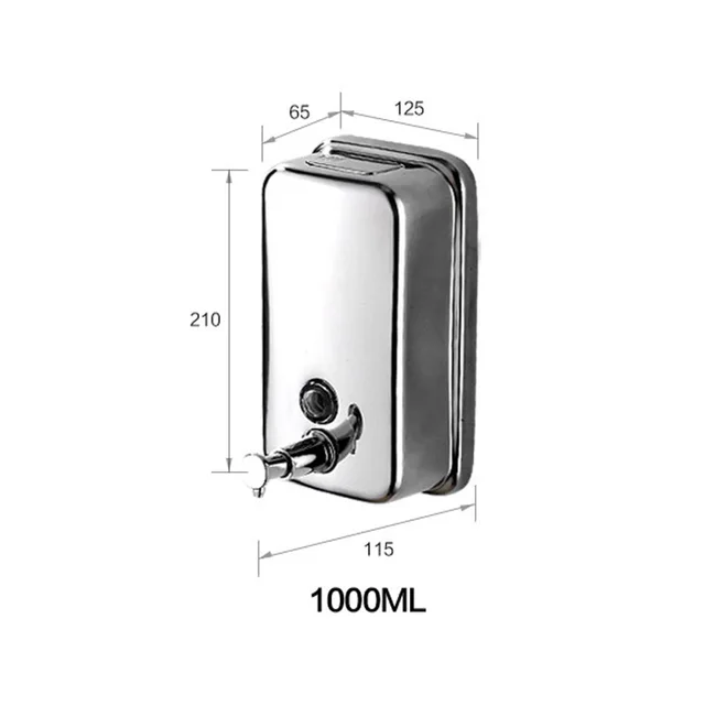 ROVOGO 500/800/1000Ml Black/Mirror Soap Dispenser Wall Mounted, Stainless Steel Bathroom Dispenser for Home Hotel Mirror-1000