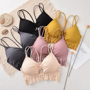 

Comfortable New Fashion Sexy Lace Crop Top Women Tube Top Push Up Bralette Cropped Female Lingerie Sexy Underwear Tank Top