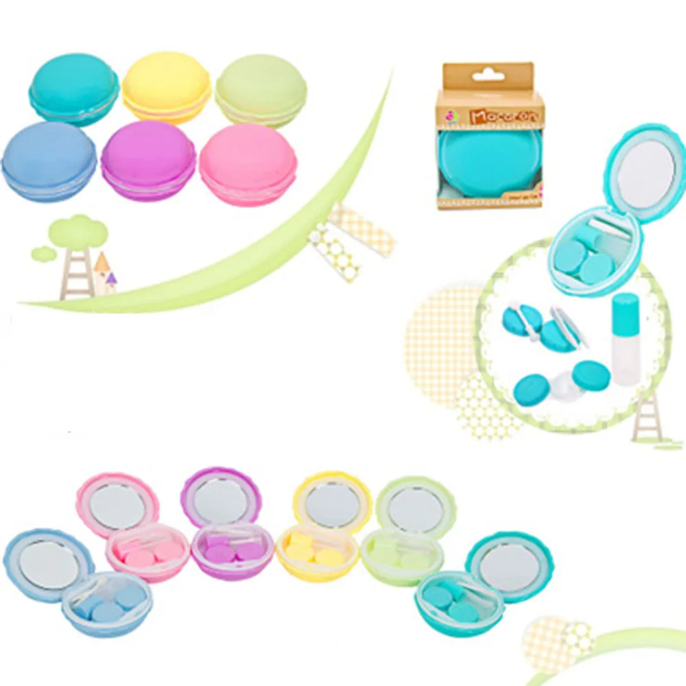 1 шт. Горячая Macaron Форма Контейнер для контактных линз держатель портативный маленький Прекрасный очки контейнер для сумок контактные линзы Контейнер для контактных линз чехол
