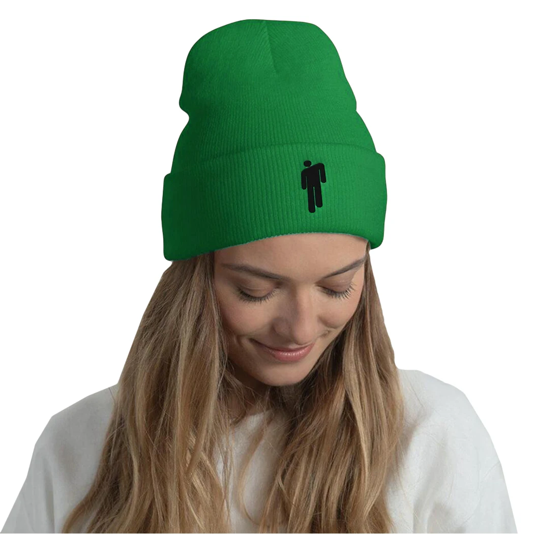 Seaweed Green Унисекс вязаный берет женские шапки цвет Billie Eilish зимняя вязаная шапка теплая зимняя хип хоп уличный стиль Skullies 18 цветов - Цвет: Seaweed Green