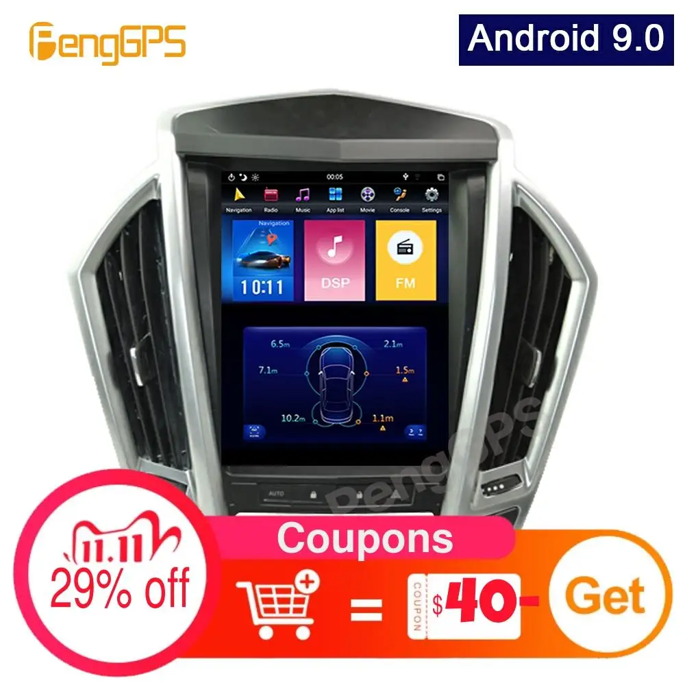 

For Cadillac SRX 2009-2012 Android Radio Multimedia DVD Player 4G+64G GPS Navigation Car Stereo Touchscreen PX6 Carplay Headunit