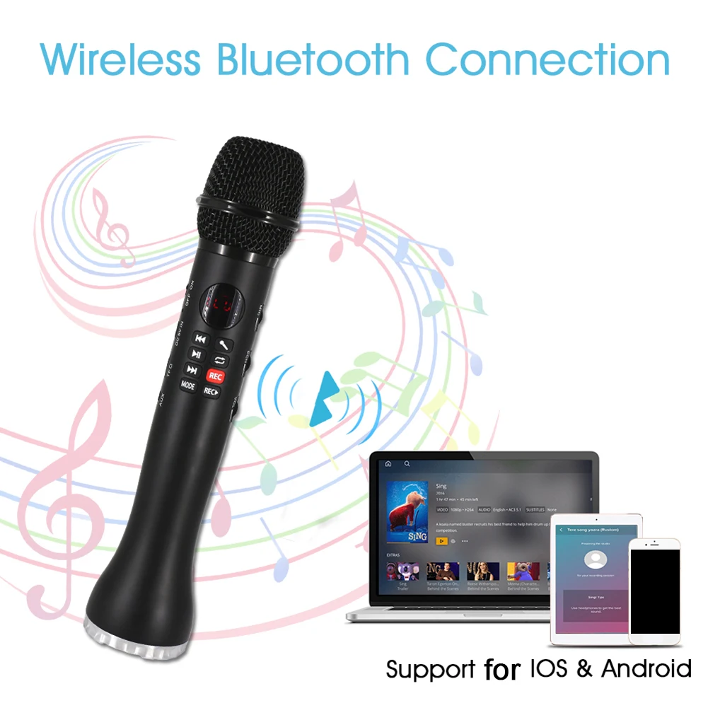 Профессиональная Колонка для караоке KTV микрофон 3 в 1 беспроводной караоке Bluetooth динамик ручной Пение Запись микрофон