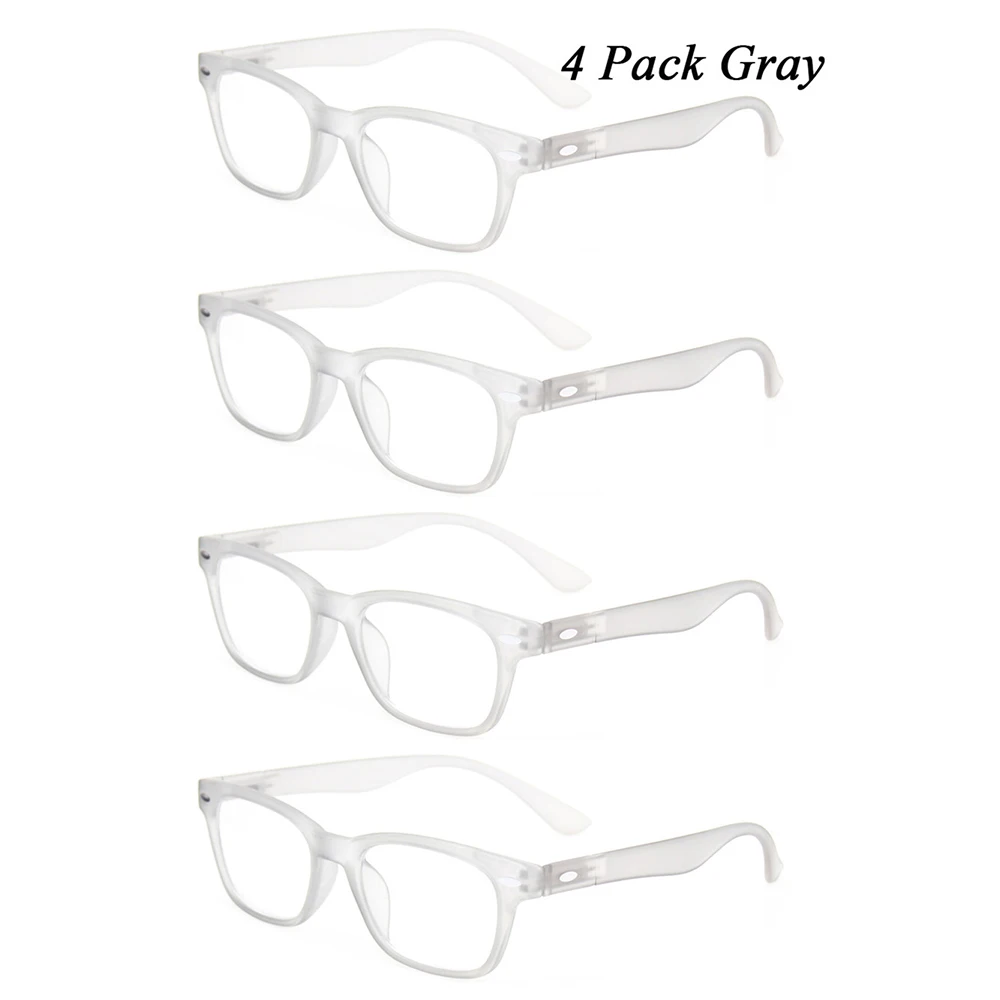 

Reading Glasses Set of 4 Readers Great Value Quality Presbyopia Glasses Diopter Hinge Plastic Spring Men and Women 50 to 600