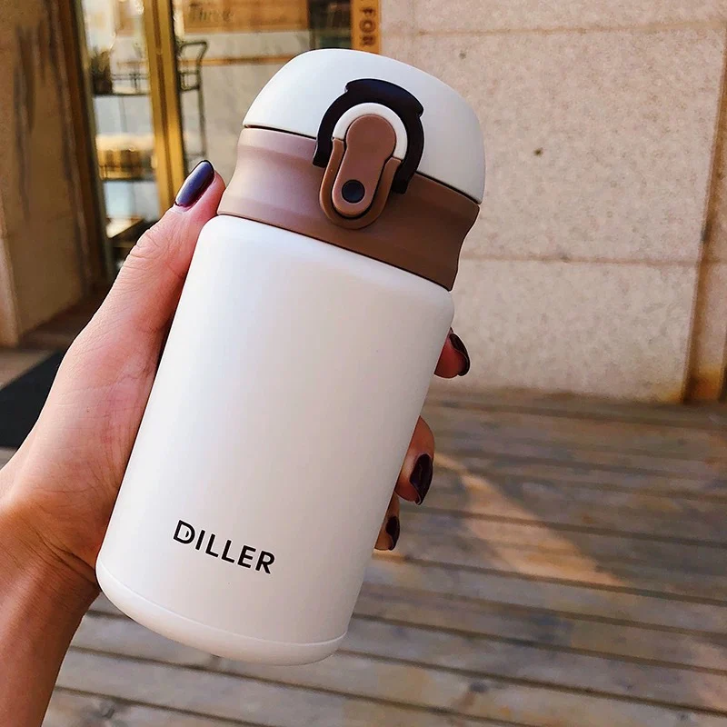 

Cute Stainless Steel Insulation Cup Small Mini Art Simple Thermos Mug Student Bouncing Portable Hydro Flask Sport Water Bottle