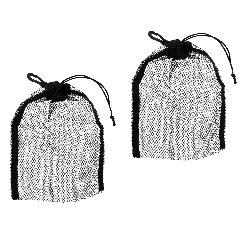 

2 Pieces Drawstring Mesh Bag for Dive Gear Fins Mask Scuba Snorkelling 9''x6.5''