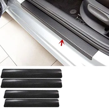 

4PCS 3D carbon fiber Car Door Threshold Sticker For Volkswagen VW Golf GTI Tiguan Passat CC Jetta Polo Scirocco Lavida Eos Bora