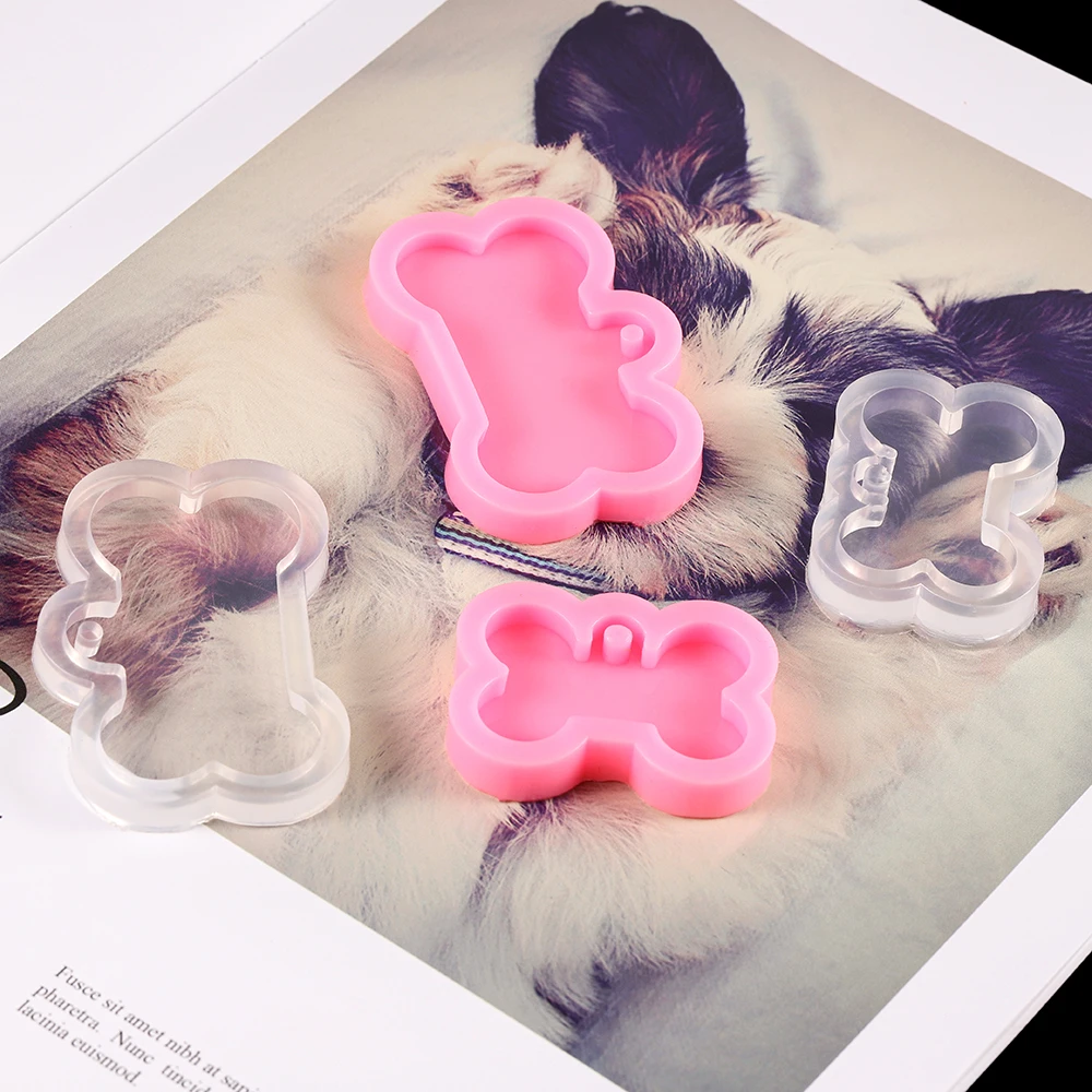 Dog Bone Keychain Silicone Mold Pet Dog Tag Epoxy Resin Molds Diy Making  Moulds