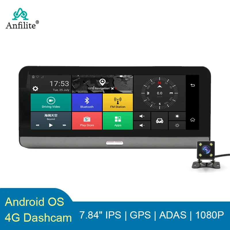 7.84&quot 4G Android Rearview Camera WIFI GPS navigation Car DVR Dash camera FHD 1080P Auto Video Recorder ADAS Remote Surveillance |
