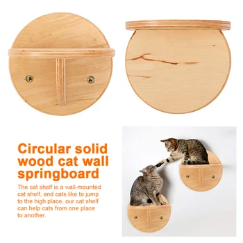 

Play Perch Step Kitten Scratching Pet Supplies Climbing Wall Mounted Cat Tree Activity Furniture Modern Wooden Stand Platform