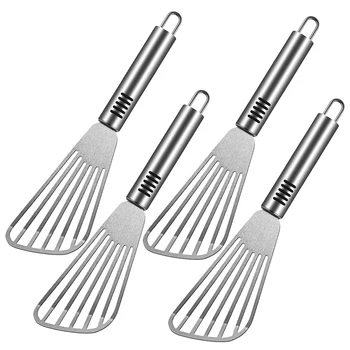 

4 Pieces Fish Spatula Stainless Steel Fish Slotted Turner Kitchen Frying Spatula with Heat Resistant for Fish Egg Meat