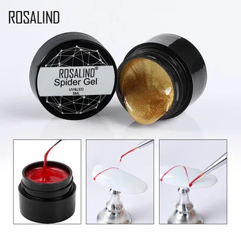 

ROSALIND Gel Spider Line For Nails Art Gel Polish UV Colors Painting Gel Nail Polish Spider Gel Lacquer 5ml Top Base Primer