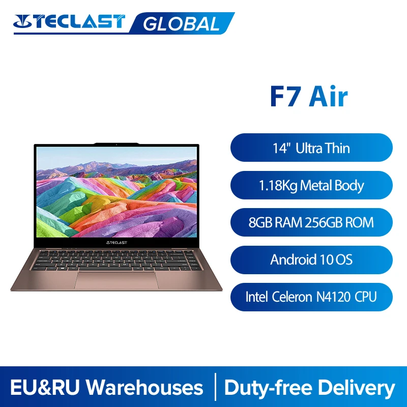 Teclast F7 aire 14 Ultra delgado portátil Intel N4120 8GB LPDDR4 256GB SSD portátil de 1920x1080 FHD Windows 10 computadora 180 rotar pc