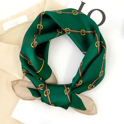 100% Pure Silk Square Scarf Women Dot Print Neckerchief Bandana